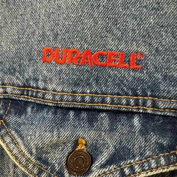 Vtg DURACELL LOVE ANIMAL Denim Jean Jacket - Picture 5 of 12